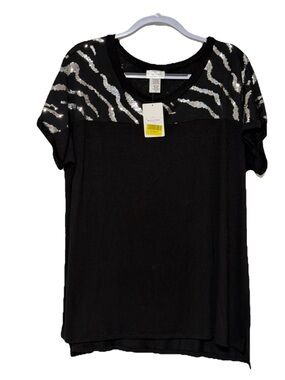 Bellino Silver Sequined Top NWT